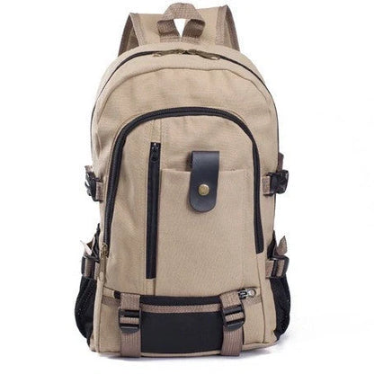 Stylish and durable canvas backpack for men and students, perfect for school, work, or travel.