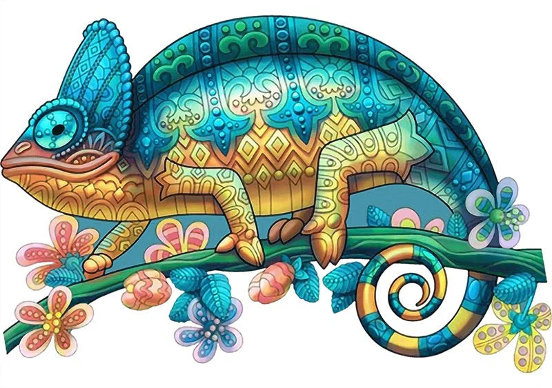 Colorful animal-shaped wooden jigsaw puzzles for kids, educational and fun