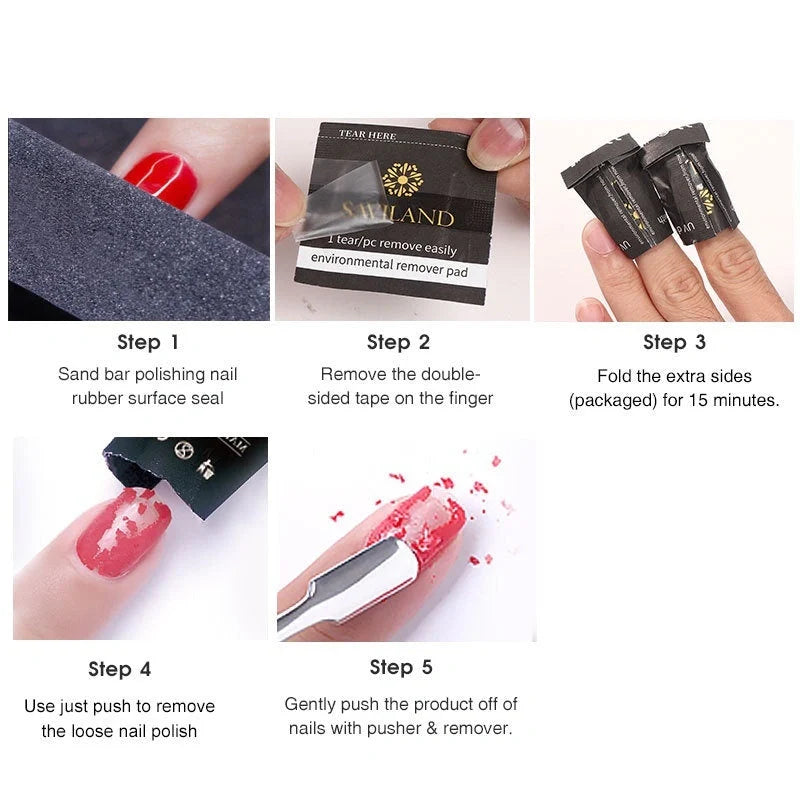 Quick-Release Nail Polish Remover Wraps for effortless and eco-friendly polish removal