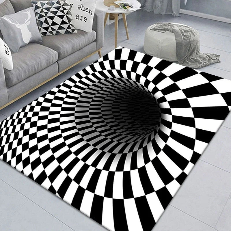 3D Geometric Stereoscopic Illusion Floor Mat for Pets in vibrant colors