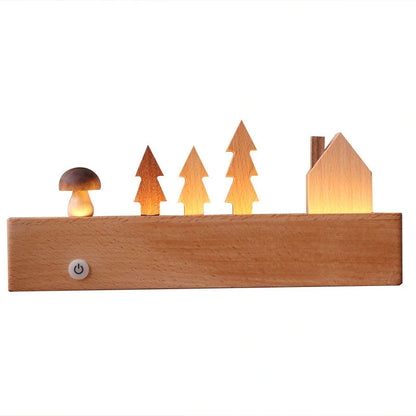 LED Forest Hut Night Light with romantic design and USB power