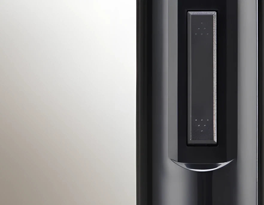 Black electric wine bottle opener with automatic cork removal and integrated foil cutter