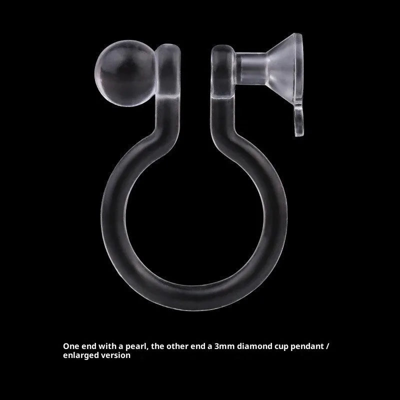 Transparent U-shaped plastic resin ear clip converter for stud earrings, unisex, single piece