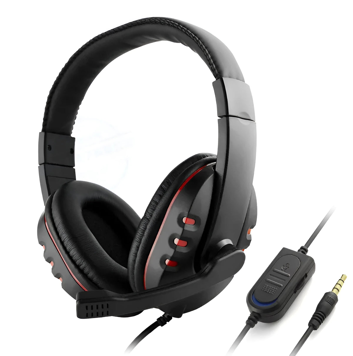 Warlord wired gaming headset with microphone, 3.5mm plug, 40mm drivers, blue or red, 1.2m cable