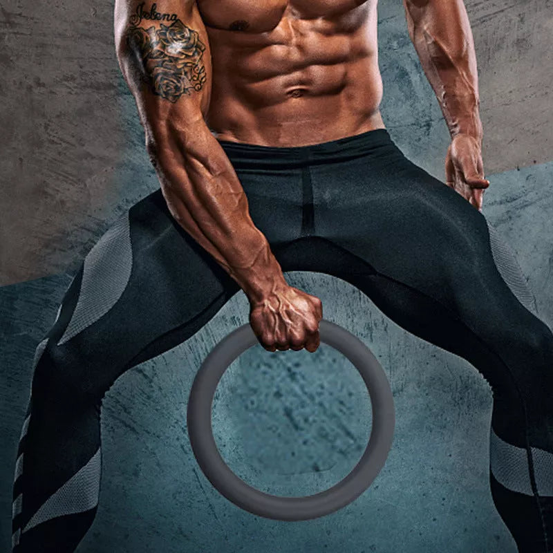 Black and pink silicone load bearing hoop for home fitness training