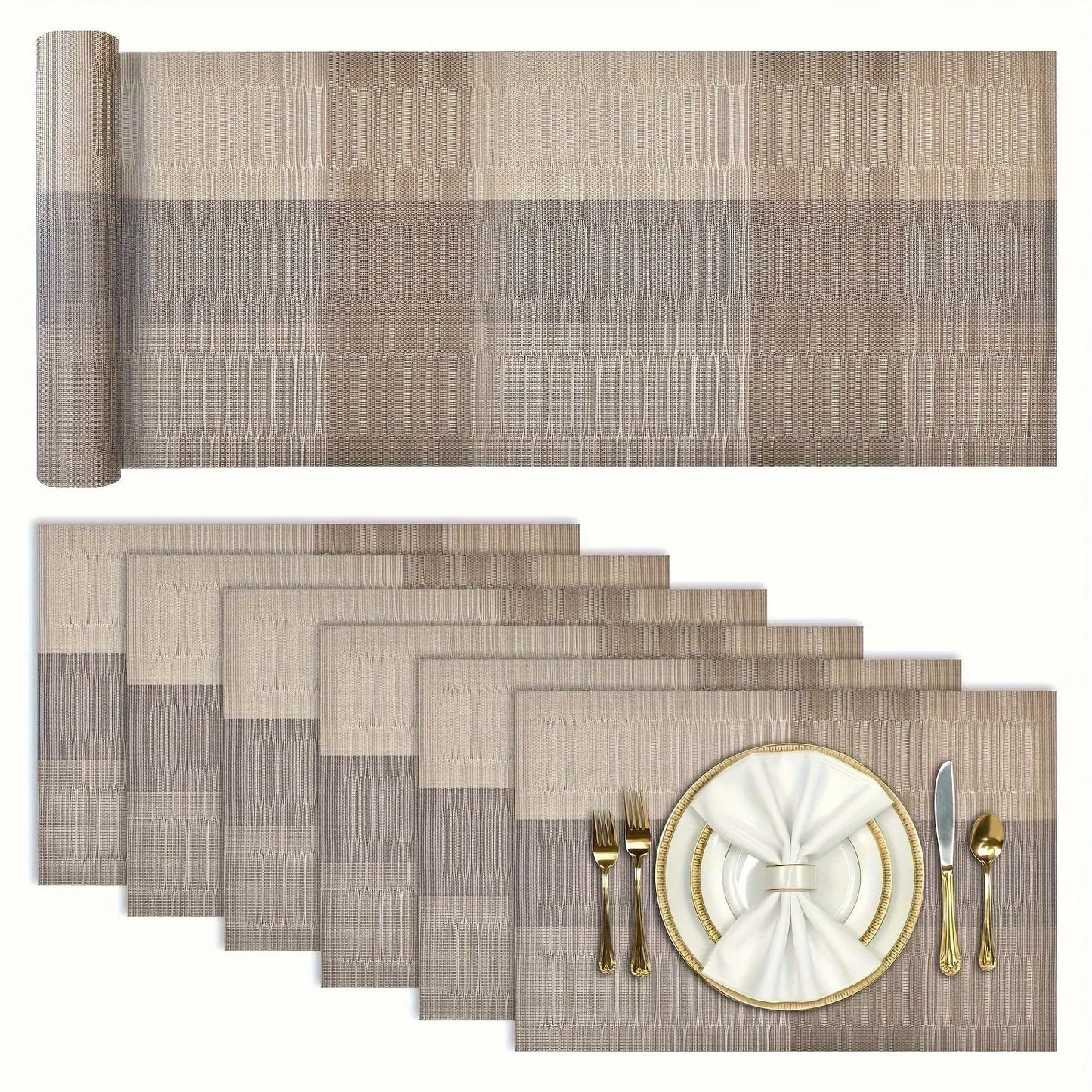 PVC kitchen sink mat with non-slip backing in gradient bamboo pattern, 30x180cm size