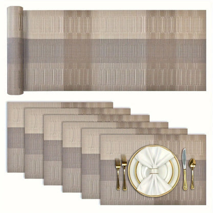 PVC kitchen sink mat with non-slip backing in gradient bamboo pattern, 30x180cm size