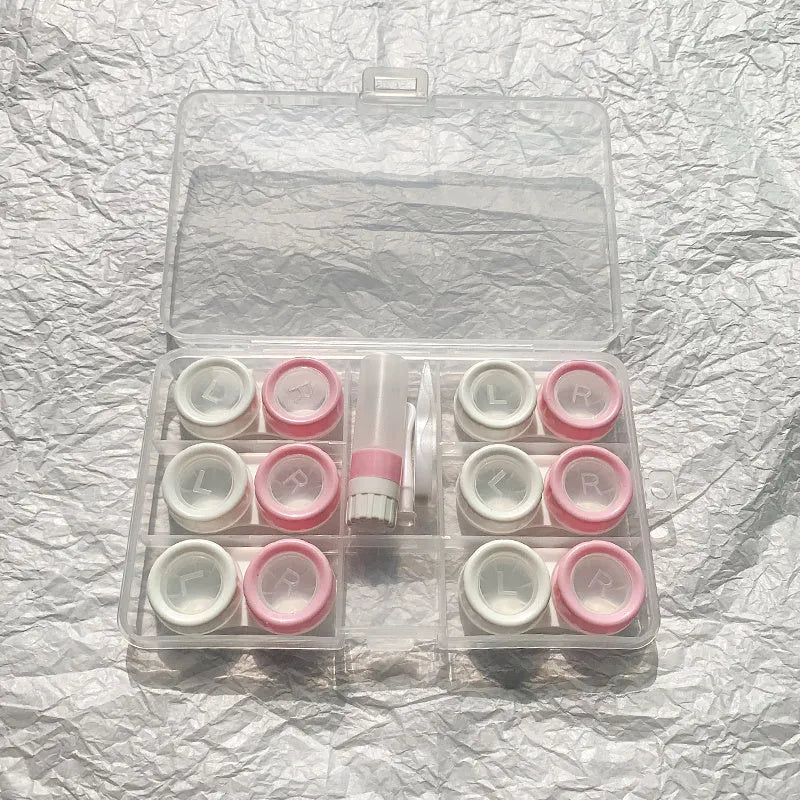 Portable contact lens case rectangle design multiple colour options compact storage