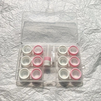 Portable contact lens case rectangle design multiple colour options compact storage