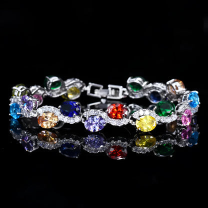 Copper-plated 18K gold electroplated zircon bracelet with micro inlay craftsmanship