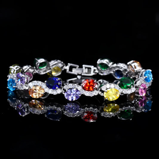 Copper-plated 18K gold electroplated zircon bracelet with micro inlay craftsmanship