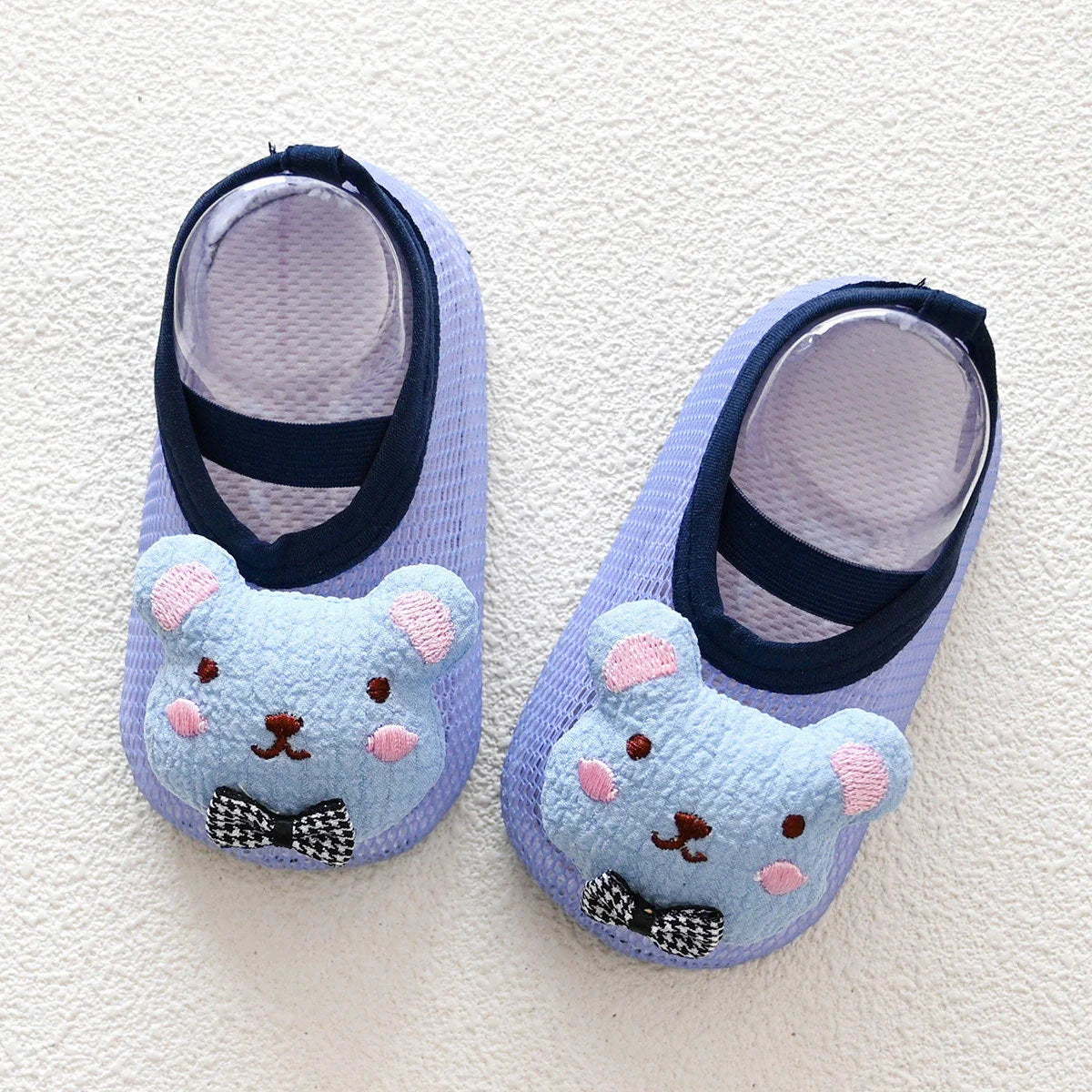 Non-slip baby shoes and socks with cartoon designs for infants and toddlers