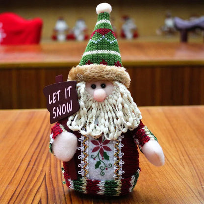 Red, green, and white flannel Christmas snowman decoration measuring 18cm by 13cm
