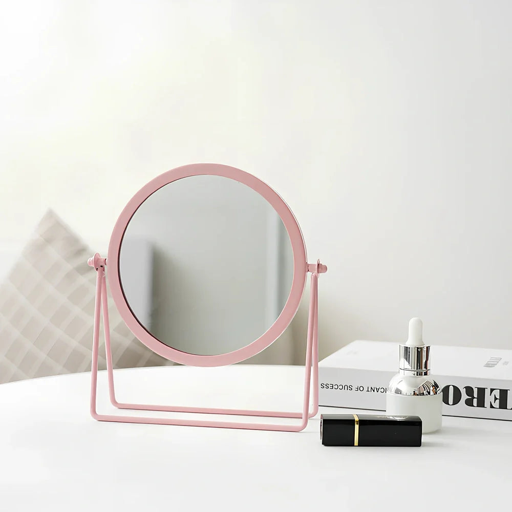 Waterproof dressing mirror with anti-rust iron frame in black, gold, or pink colour options