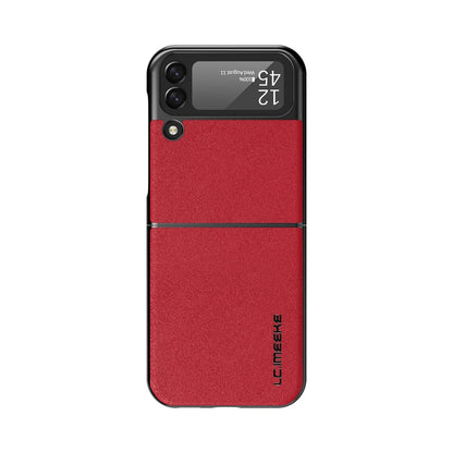 Samsung Galaxy Z Flip3 leather phone case with frosted finish in multiple colors