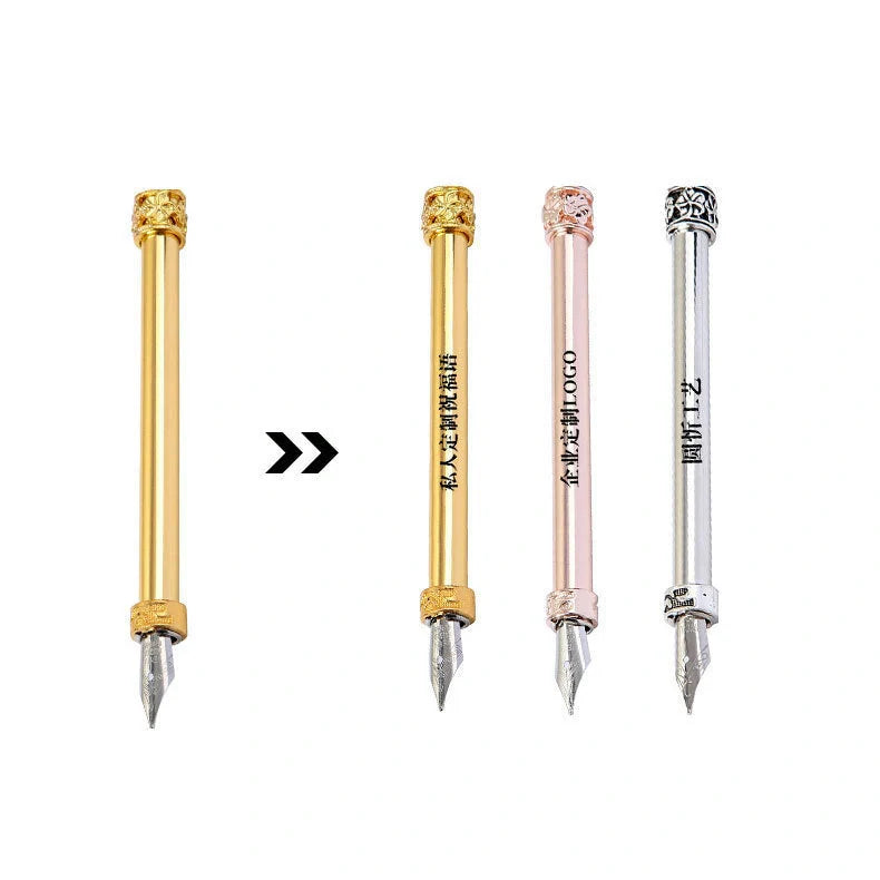 European Retro Feather Pen Gift Box with stainless steel shell and elegant feather design