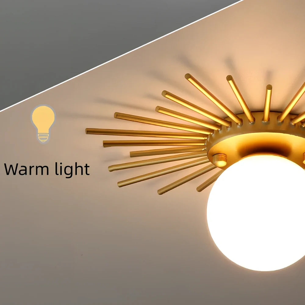 Iron corridor balcony ceiling lamp with abnormal-shaped shade in 25cm and 35cm sizes