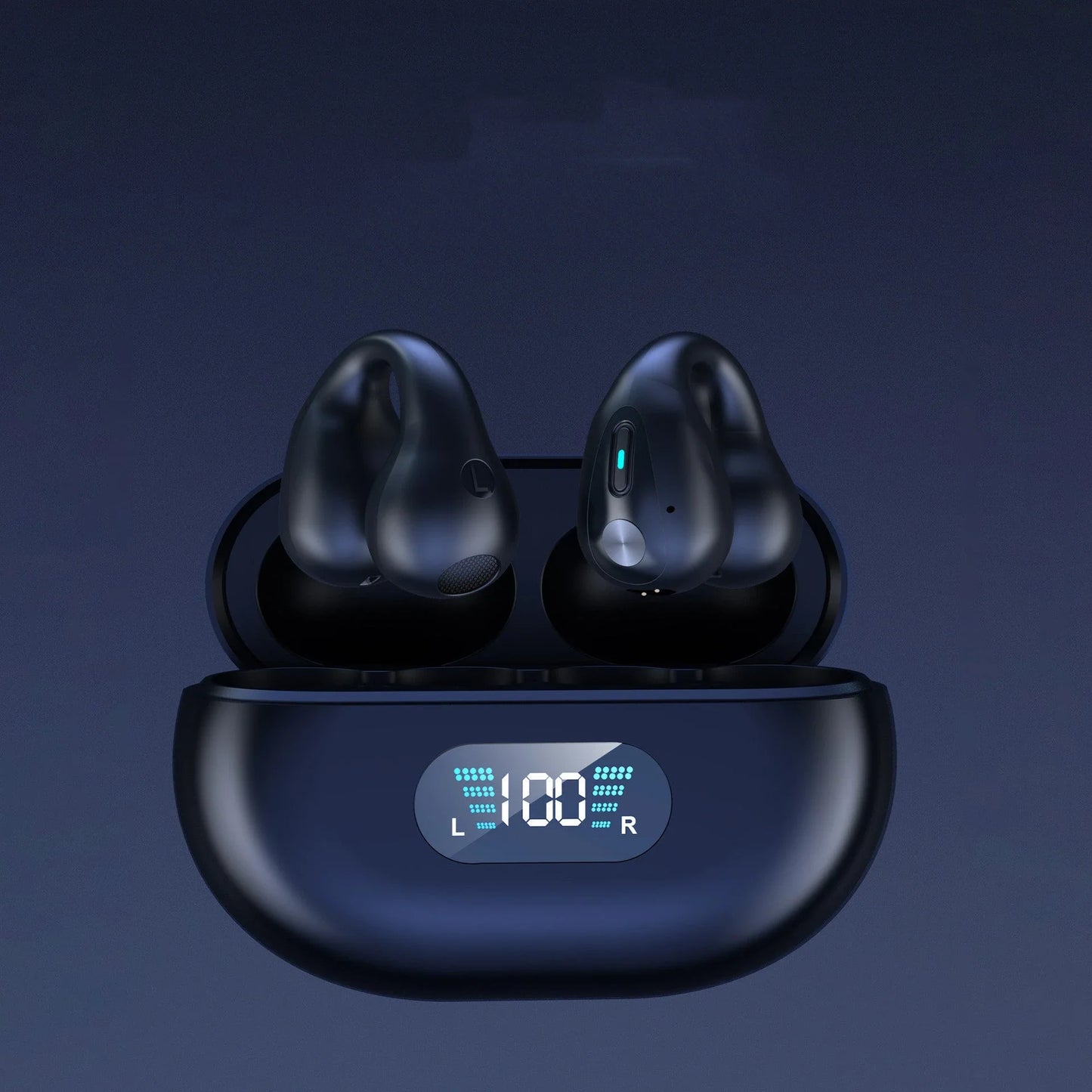 Wireless Bone Conduction Headphones with Bluetooth 5.3, Comfortable Ear Clips, and Deep Bass Audio Performance