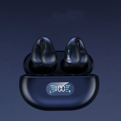 Wireless Bone Conduction Headphones with Bluetooth 5.3, Comfortable Ear Clips, and Deep Bass Audio Performance
