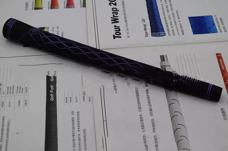 Female golf club grips in various colors made from natural rubber for durability and comfort