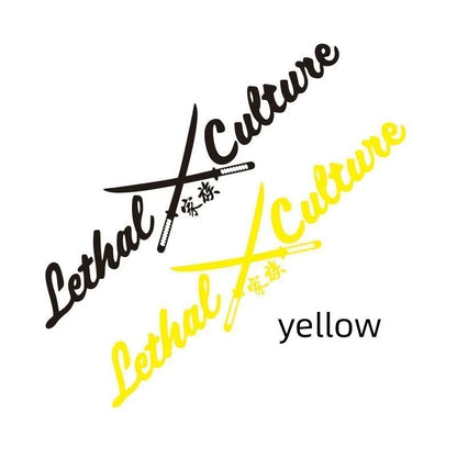 Family car rear windshield sticker decal with text design in yellow or silvery white colours