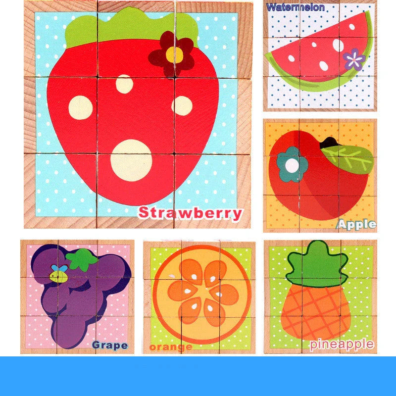 Premium 3D wooden puzzle cubes with vibrant patterns for educational and cognitive development in children