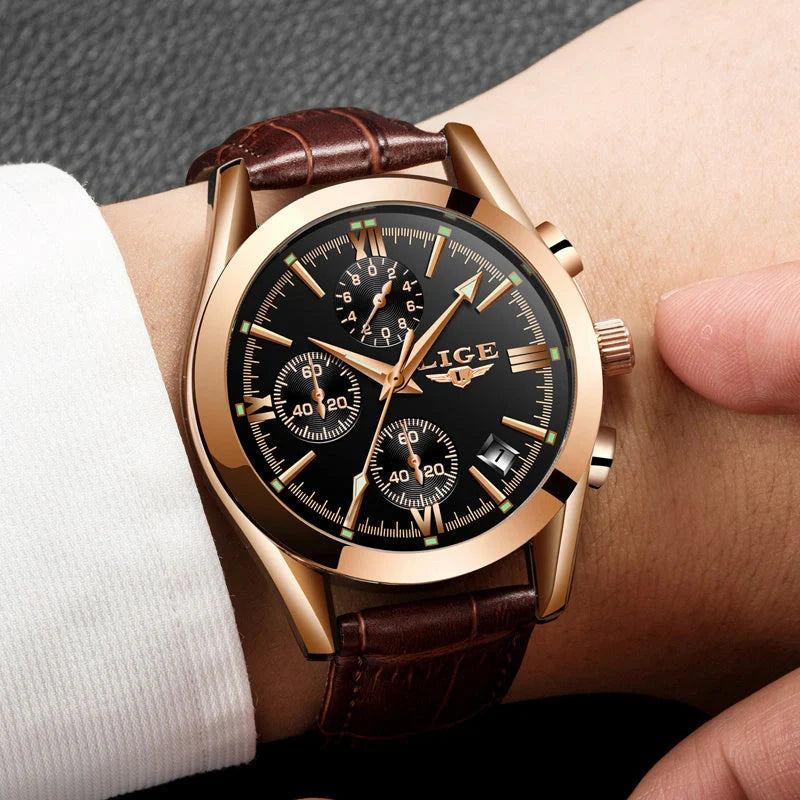 Sports quartz watch with 30M waterproof and mineral glass mirror
