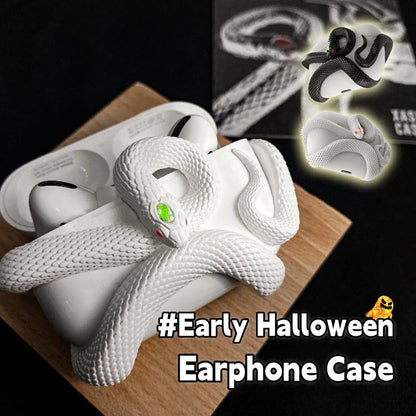 Creepy snake-themed silicone case for AirPods Pro with detailed design for Halloween and everyday style
