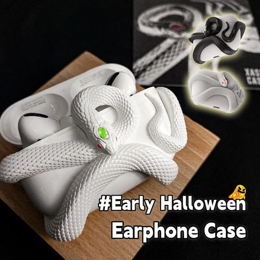 Creepy snake-themed silicone case for AirPods Pro with detailed design for Halloween and everyday style