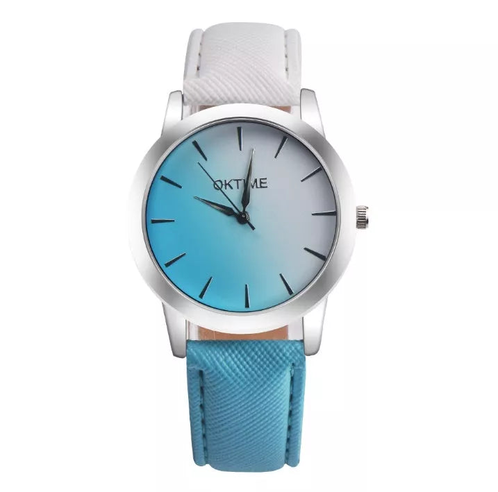 Retro Rainbow Analog Quartz Watch for Women with waterproof feature and vibrant colors