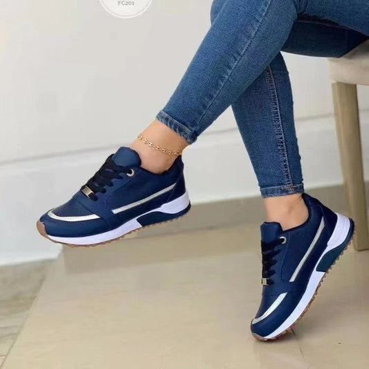 Stylish lace-up sneakers with sequin design, available in multiple color options for women