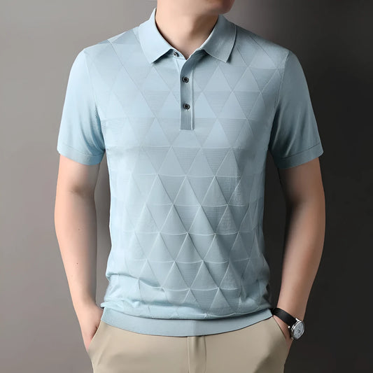 Men's thin ice silk short sleeve t-shirt in quick-drying knitted fabric showing colour options