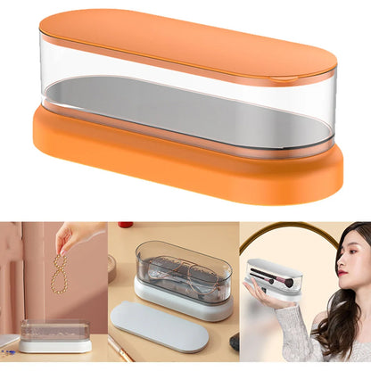 Compact ultrasonic cleaning machine for watches and small items, white color
