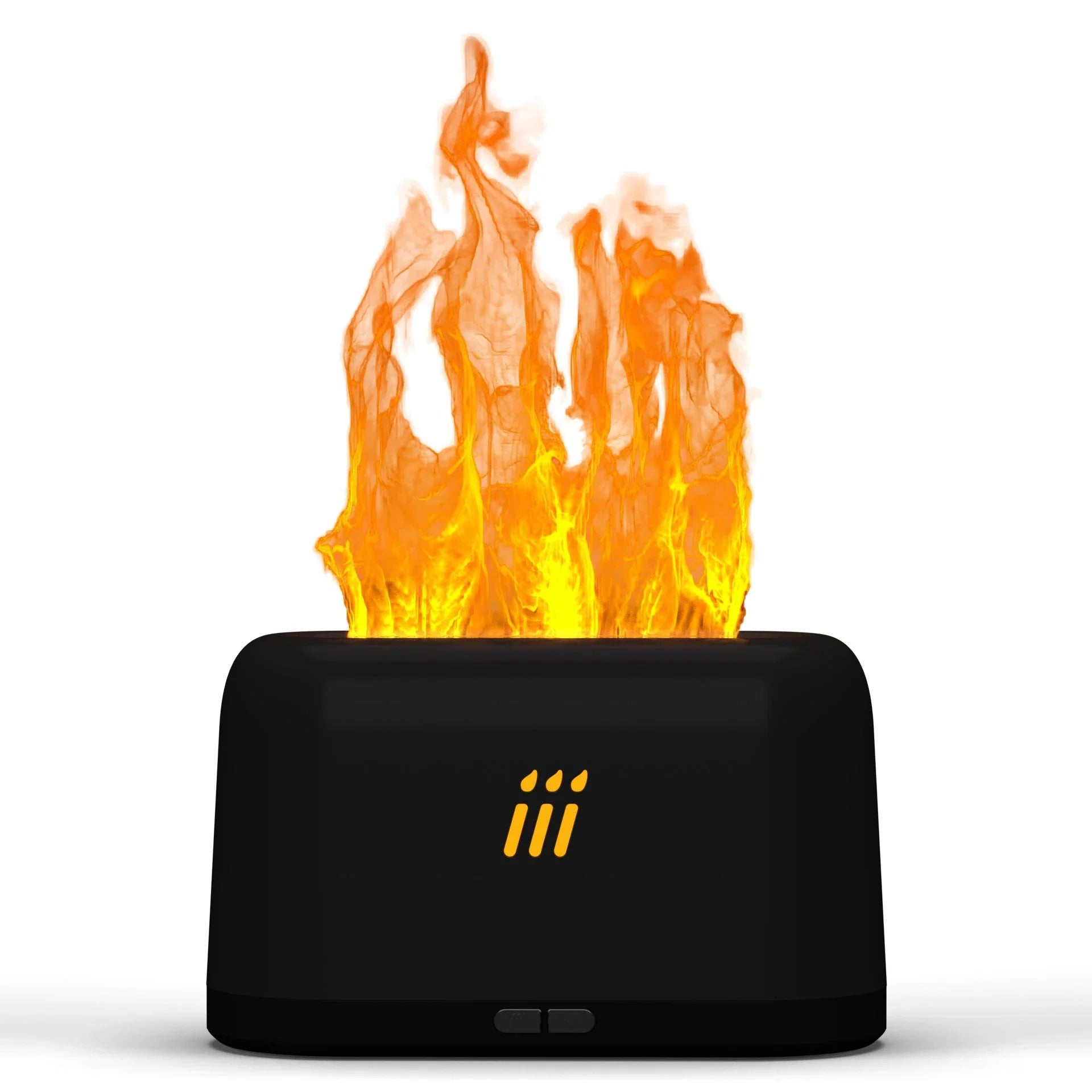 Ultrasonic aroma diffuser with flame-like LED lights, creating a soothing and captivating home ambiance