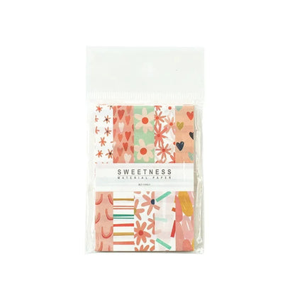 Retro collage note paper set with 50 pieces in dessert colours including Red Plum Cheese and Caramel Puff