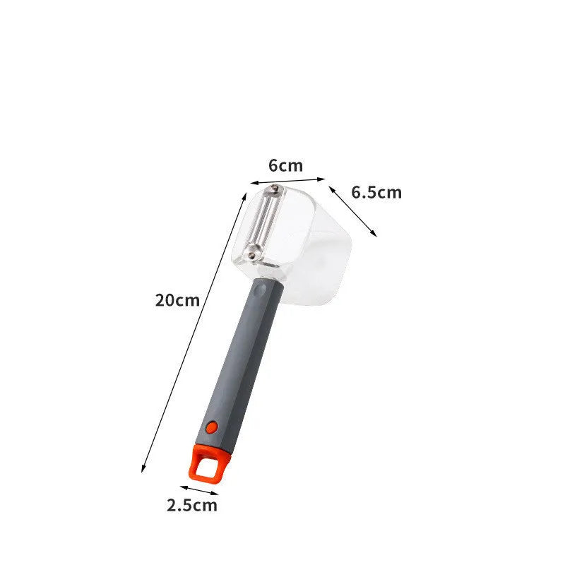 Stainless steel kitchen peeler with coloured PP handle in green, grey or red options