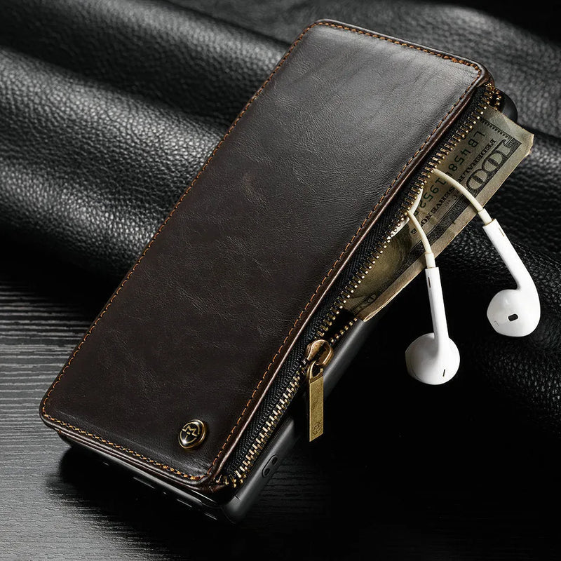 PU leather flip phone case for Samsung Note9 with anti-scratch protection, secure grip, and durable construction in black, brown, or red