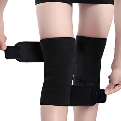 Tourmaline self-heating knee support brace with adjustable straps and magnetic therapy elements for joint comfort