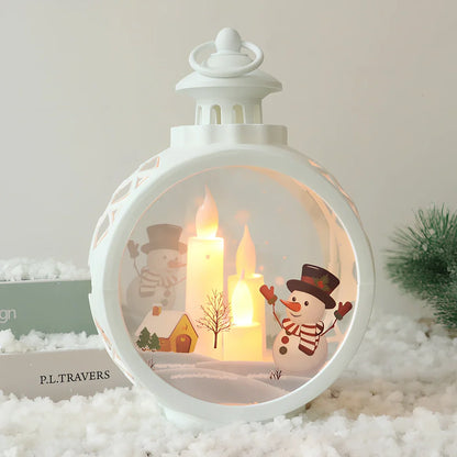 Christmas candle light decoration with retro window design measuring 15cm height