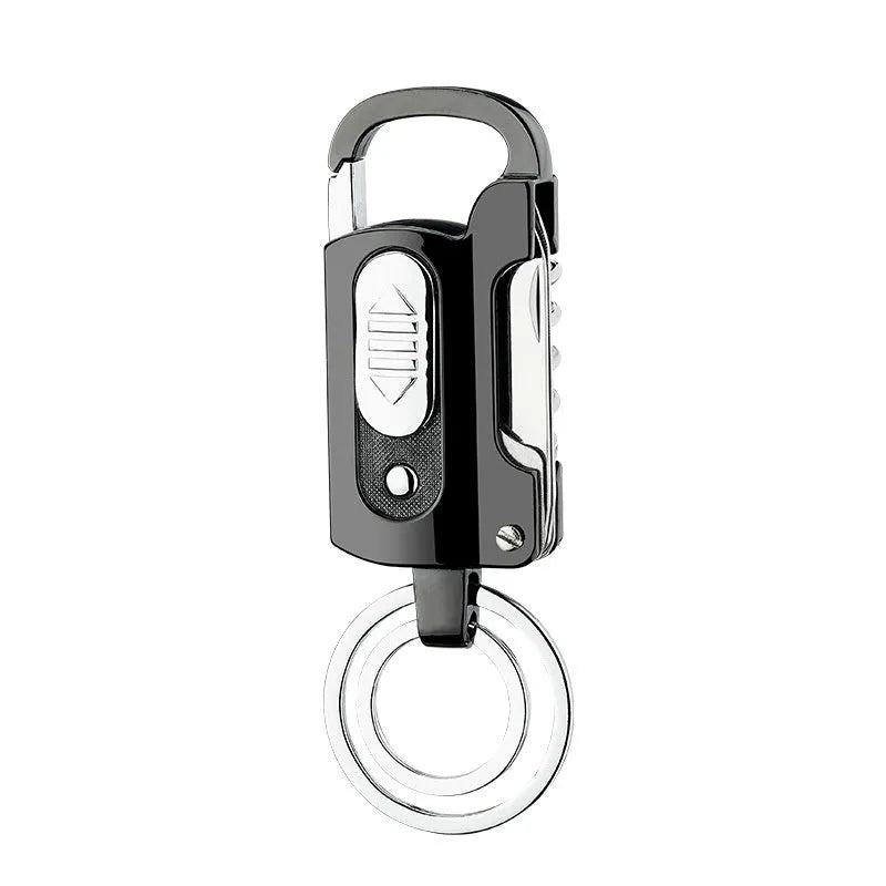 Multi-functional keychain charging lighter in zinc alloy, 10cm, ice surface finish, five colour options