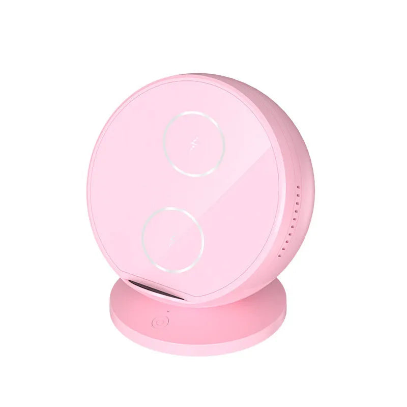 XC-11 black wireless phone charger holder with Bluetooth speaker, dimensions 123x114x101mm