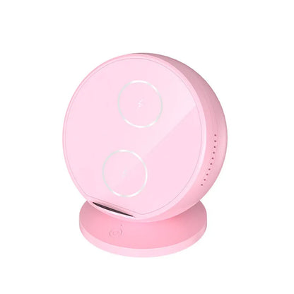 XC-11 black wireless phone charger holder with Bluetooth speaker, dimensions 123x114x101mm