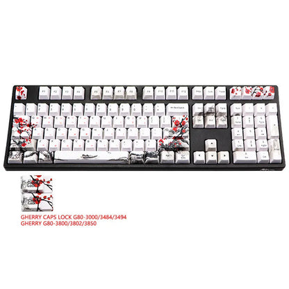 PBT Wangjiang Plum blossom mechanical keyboard keycap set with 109 keys at OEM height