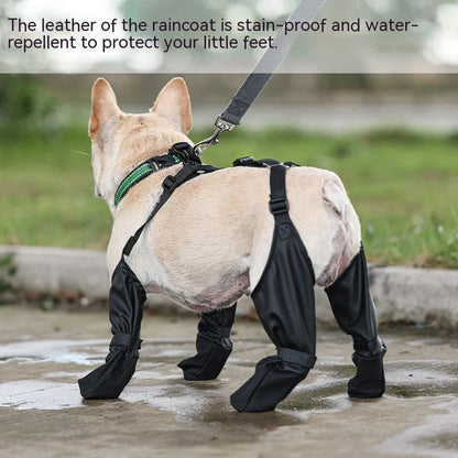Adjustable waterproof dog boots with non-slip soles for outdoor protection