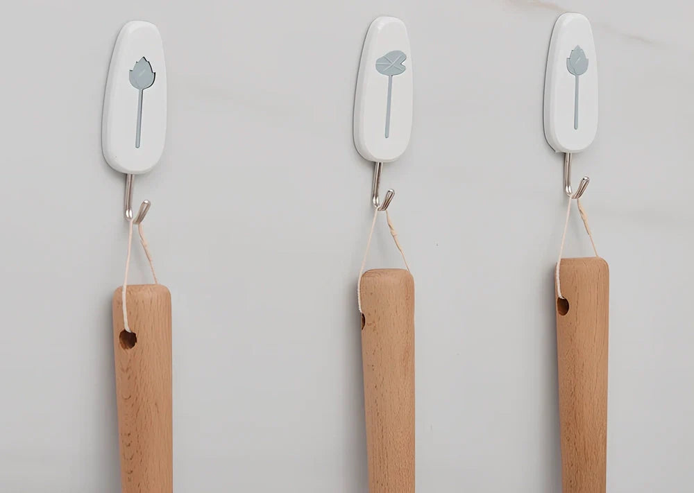 Wooden toilet brush with 360 degree bristles and natural beech handle for bathroom cleaning