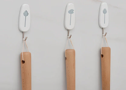 Wooden toilet brush with 360 degree bristles and natural beech handle for bathroom cleaning