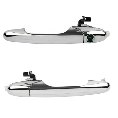 Black car door handle replacement part for a Fiat 500 vehicle.
