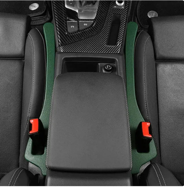 Flexible polyurethane car seat gap filler strip in selected colour next to car keys and phone.