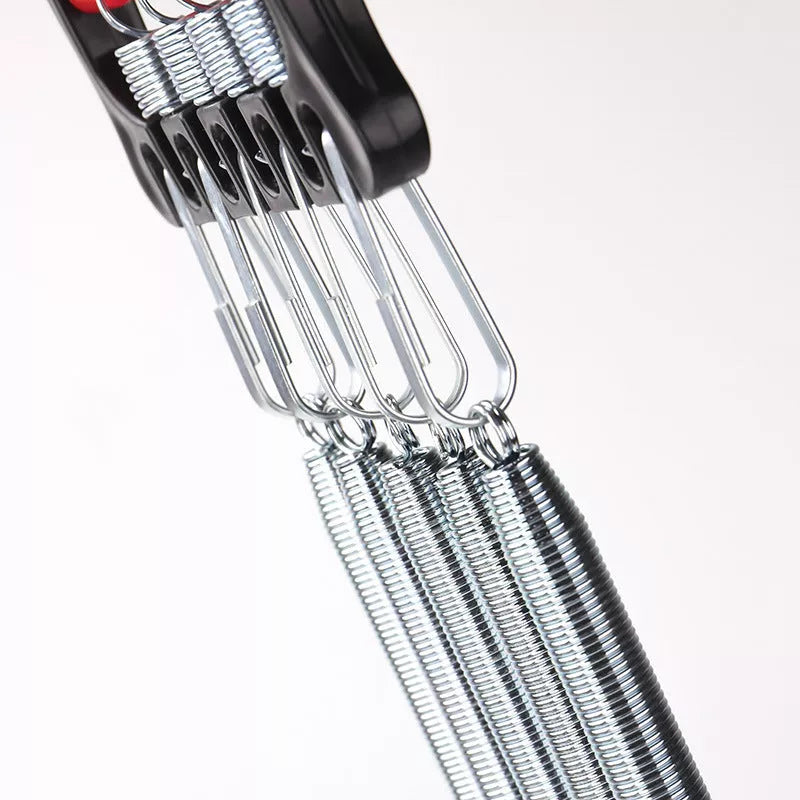 Adjustable spring tension device for arm and grip strength training