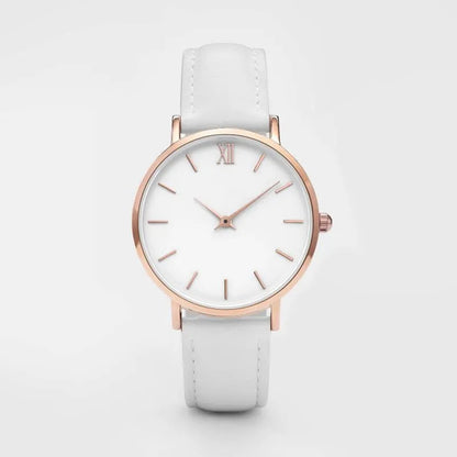 Women's square quartz watch with alloy case and PU leather strap in multiple colour options